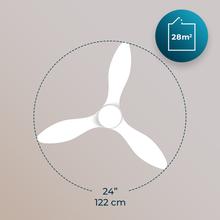 EnergySilence Aero 5200 White Ventilatore da soffitto da 62 W e 48” con luce, 3 velocità e timer.