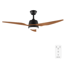 EnergySilence Aero 5250 BlackWood Ventilatore da soffitto da 62 W e 48” con luce, 3 velocità e timer.