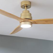 EnergySilence Aero 5295 GoldWhite Ventilatore da soffitto da 35 W con motore DC e 52" con luce LED da 18W, telecomando, timer, 6 velocità.