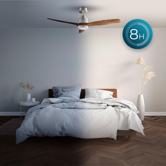 EnergySilence Aero 5295 GoldBlack Ventilateur de plafond de 35 W et 52” avec moteur DC, lampe LED de 18 W, télécommande, minuterie et 6 vitesses.