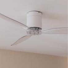 EnergySilence Aero 5285 WhiteTransparent Ventilatore da soffitto da 40 W 52" con telecomando, Wi-Fi e telecomando, protezione IP44, 6 velocità, 3 pale, modalità winter-summer e timer fino a 8 ore.