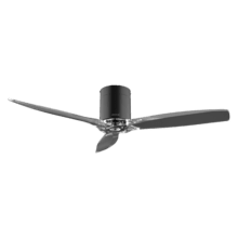 EnergySilence Aero 5285 BlackTransparent Ventilateur de plafond de 40 W et 52” avec télécommande, contrôle via Wi-Fi, protection IP44, 6 vitesses, 3 pales, mode hiver-été et minuterie jusqu’à 8 heures.