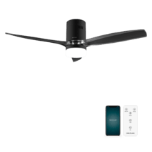 EnergySilence Aero 5285 Sun WhiteTransp Ventilatore da soffitto da 40 W 52" con telecomando, Wi-Fi e telecomando, protezione IP44, 6 velocità, 3 pale, modalità winter-summer e timer fino a 8 ore.