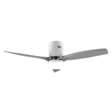 EnergySilence Aero 5285 Sun WhiteTransp Ventilatore da soffitto da 40 W 52" con telecomando, Wi-Fi e telecomando, protezione IP44, 6 velocità, 3 pale, modalità winter-summer e timer fino a 8 ore.