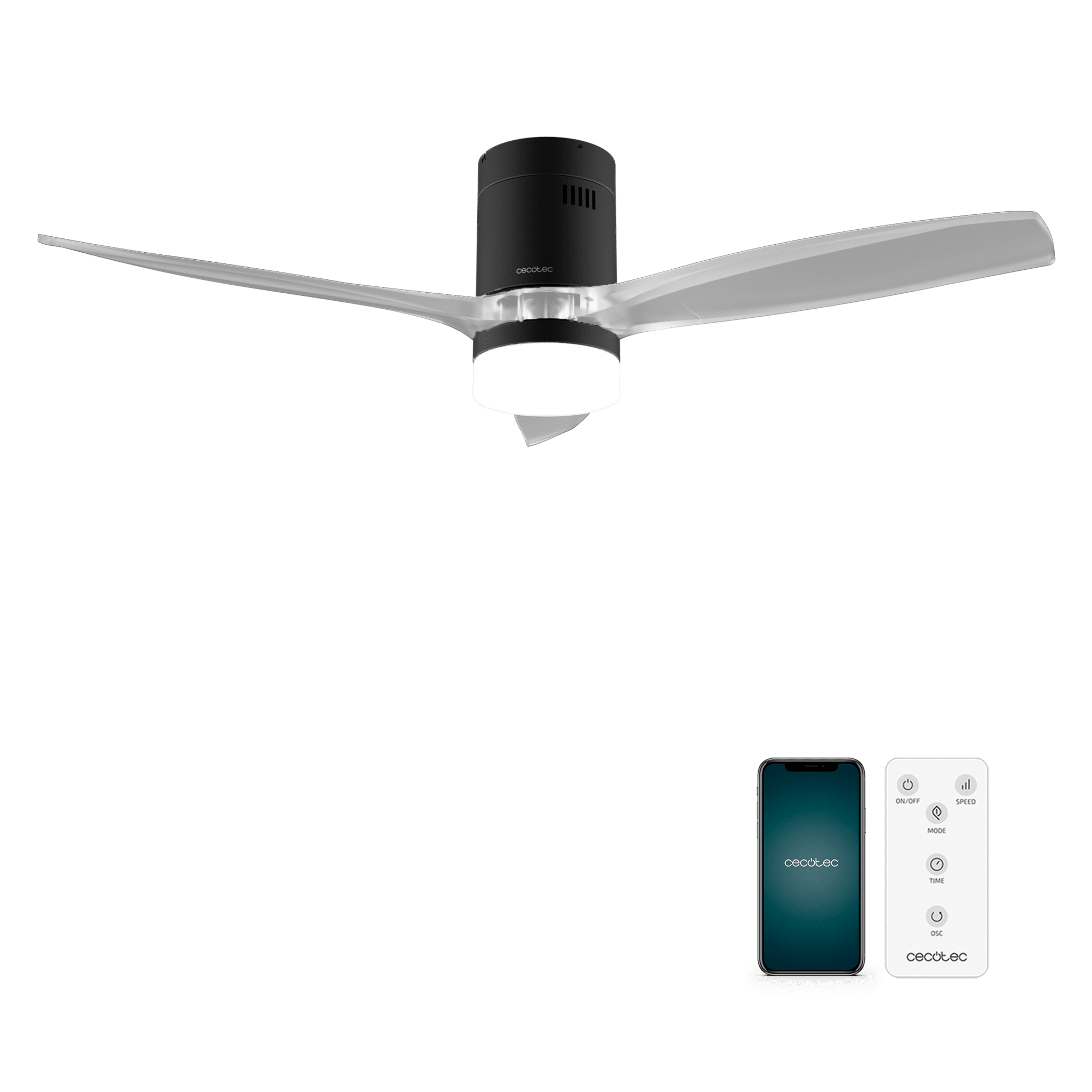 EnergySilence Aero 5285 Sun BlackTransparent Ventilador de techo Cecotec