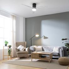 EnergySilence Aero 5285 Sun BlackTransp 40 W 52" Deckenventilator mit Fernbedienung, WiFi und Fernbedienung, IP44 Schutz, 6 Geschwindigkeiten, 3 Flügel, Winter-Sommer-Modus und Timer bis zu 8 Stunden.