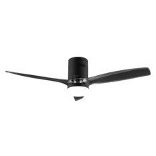 EnergySilence Aero 5285 Sun BlackTransp Ventilatore da soffitto da 40 W 52" con telecomando, Wi-Fi e telecomando, protezione IP44, 6 velocità, 3 pale, modalità winter-summer e timer fino a 8 ore.