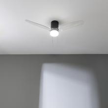 EnergySilence Aero 5285 Sun BlackTransparent Ventilador de techo de 40 W y 52” con mando a distancia, control por wifi y mando a distancia, protección IP44, 6 velocidades, 3 aspas, modo winter-summer y temporizador de hasta 8 horas.