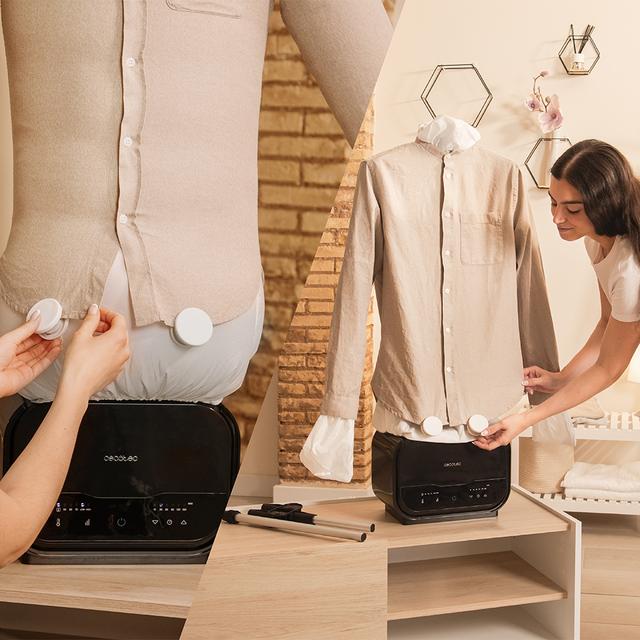 IronHero 1200 Mannequin Dry Mannequin de séchage et de repassage pour tous types de vêtements avec 1200 W, commande tactile et minuterie.