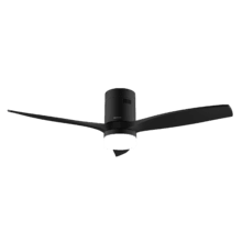 EnerSile Aero 5600 Aqua Black&Black Con Ventoinha de teto de 40 W e 52’’ com controlo remoto, controlo por Wi-Fi e controlo remoto, proteção IP44, Luz, 6 velocidades, 3 pás e modo Inverno/Verão e temporizador até 8 h.