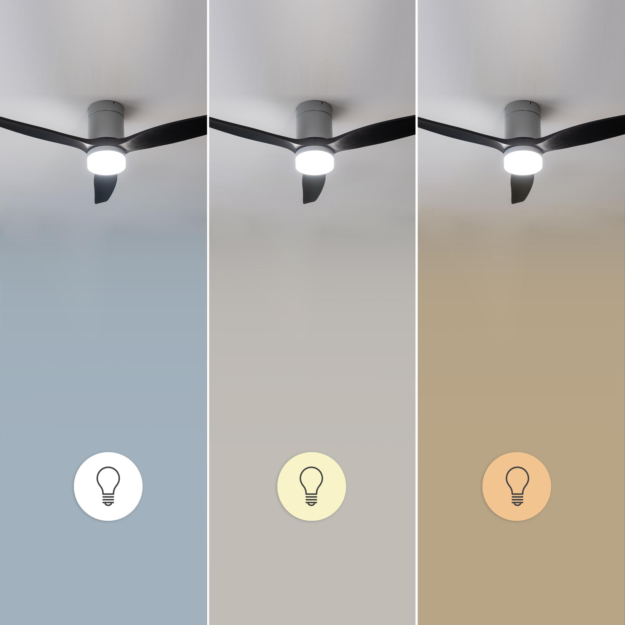 Luz LED con tres temperaturas de color en ventilador Cecotec EnergySilence Aero 5600
