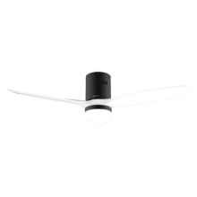 EnergySilence Aero 5600 Aqua Black&White Connected Ventilador de techo de 40 W y 52” con mando a distancia, control por wifi y mando a distancia, protección IP44, luz, 6 velocidades, 3 aspas, modo winter-summer y temporizador de hasta 8 horas.