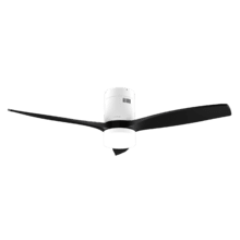 EnerSile Aero 5600 Aqua White&Black Con Ventilateur de plafond de 40 W et 52” avec télécommande, contrôle via Wi-Fi, protection IP44, lampe, 6 vitesses, 3 pales, mode Hiver-Été et minuterie jusqu’à 8 heures.