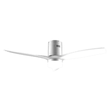 EnergySilence Aero 5600 Aqua IronWhite Connected Ventilador de techo de 40 W y 52” con mando a distancia, control por wifi y mando a distancia, protección IP44, luz, 6 velocidades, 3 aspas, modo winter-summer y temporizador de hasta 8 horas.