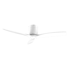 EnerSile Aero 5600 Aqua IronWhiWood Con Ventilatore da soffitto da 40 W 52" con telecomando, Wi-Fi e telecomando, protezione IP44, 6 velocità, 3 pale, modalità winter-summer e timer fino a 8 ore.