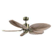 EnergySilence Aero 5200 Natural Palm Ventilador de techo de diseño con motor DC de 38W, 50 pulgadas,control remoto, 5 aspas, 6 velocidades,  modo winter/summer y temporizador de 2,4 y hasta 8 horas.