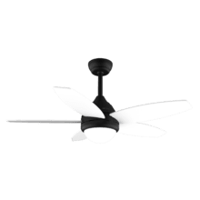 EnergySilence Aero 4200 Black&WhiteWood Ventilatore da soffitto da 53 W e 42" con luce LED da 15W, 3 tonalità selezionabili, telecomando, timer programmabile, 3 velocità e 5 pale.