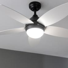 EnergySilence Aero 4200 Black&WhiteWood Ventilatore da soffitto da 53 W e 42" con luce LED da 15W, 3 tonalità selezionabili, telecomando, timer programmabile, 3 velocità e 5 pale.