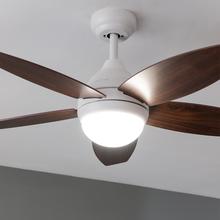 EnergySilence Aero 4200 White&DarkWood Ventilatore da soffitto da 53 W e 42" con luce LED da 15W, 3 tonalità selezionabili, telecomando, timer programmabile, 3 velocità e 5 pale.