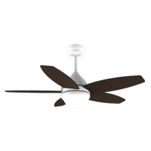 EnergySilence Aero 4200 White&DarkWood Ventilateur de plafond de 53 W et 42" avec lampe LED de 15 W, 3 teintes sélectionnables, télécommande, minuterie sélectionnable, 3 vitesses et 5 pales.