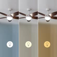 EnergySilence Aero 4200 White&DarkWood Ventilatore da soffitto da 53 W e 42" con luce LED da 15W, 3 tonalità selezionabili, telecomando, timer programmabile, 3 velocità e 5 pale.