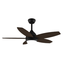 EnergySilence Aero 4200 Black&DarkWood Ventilatore da soffitto da 53 W e 42" con luce LED da 15W, 3 tonalità selezionabili, telecomando, timer programmabile, 3 velocità e 5 pale.