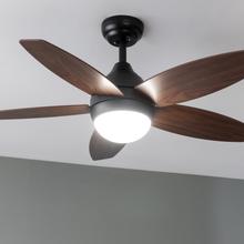 EnergySilence Aero 4200 Black&DarkWood Ventoinha de teto de 42" e 53 W com luz LED de 15 W, 3 tonalidades selecionáveis, controlo remoto, temporizador selecionável, 3 velocidades e 5 pás.