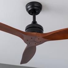 EnergySilence Aero 5270 DarkWood Ventilateur de plafond de 40 W et 52” avec moteur DC, télécommande, double hauteur, minuterie et mode Hiver-Été.