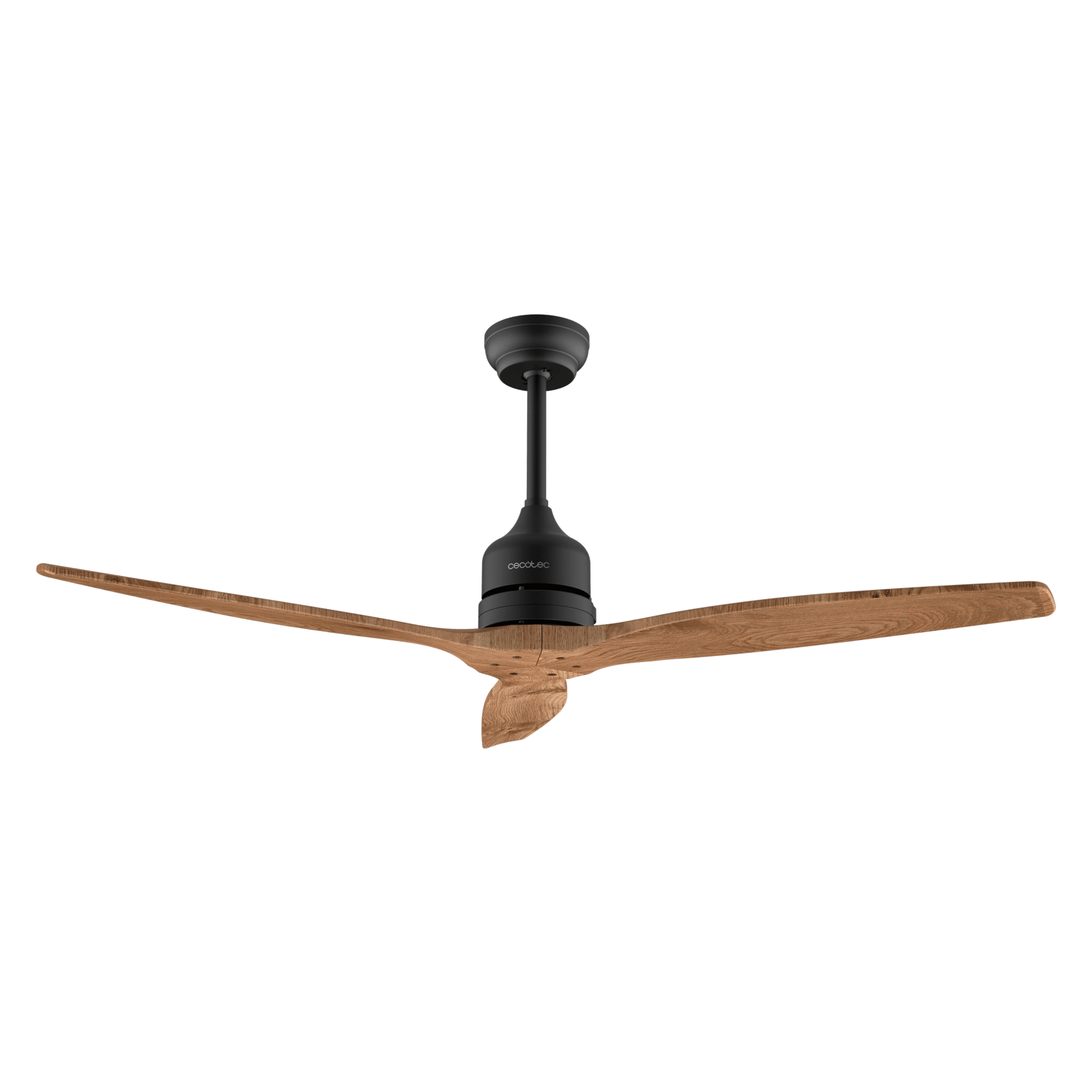 Ventilador CECOTEC EnergySilence Aero 5270 DarkWood vista frontal con aspas de madera oscura