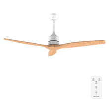 EnergySilence Aero 5270 WhiteWood Ventilatore da soffitto, 40 W e 52” con motore DC, telecomando, timer, doppia altezza e modalità winter-summer.