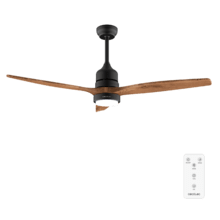 EnergySilence Aero 5275 DarkWood Ventilateur de plafond de 40 W et 52” avec moteur DC, télécommande, lampe LED, double hauteur, minuterie et mode Hiver-Été.