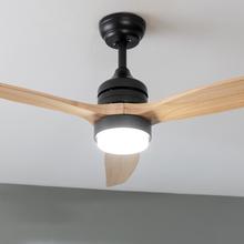 EnergySilence Aero 5275 Black&WhiteWood Ventoinha de teto de 40 W e 52’’ com motor DC, luz LED, dupla altura, controlo remoto, temporizador e modo Inverno/Verão.