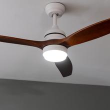 EnergySilence Aero 5275 White&BlackWood Ventilatore da soffitto da 40W e 52" con motore DC, telecomando, luce LED a doppia altezza, timer, modalità inverno-estate.