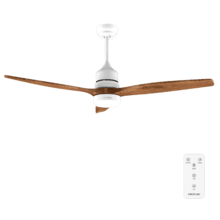 EnergySilence Aero 5275 White&BlackWood Ventilador de techo de 40 W y 52" , con motor DC, mando a distancia, luz LED ,doble altura, temporizador programable, modo winter-summer.