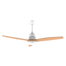 EnergySilence Aero 5275 WhiteWood Ventilador de techo de 40 W y 52" con motor DC, mando a distancia, luz LED doble altura, temporizador, modo winter-summer.