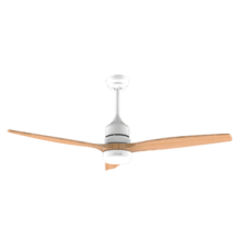 EnergySilence Aero 5275 WhiteWood Ventilateur de plafond de 40 W et 52” avec moteur DC, télécommande, lampe LED, double hauteur, minuterie et mode Hiver-Été.