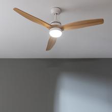 EnergySilence Aero 5275 WhiteWood Ventilador de techo de 40 W y 52" con motor DC, mando a distancia, luz LED doble altura, temporizador, modo winter-summer.