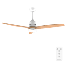 EnergySilence Aero 5275 WhiteWood Ventilador de techo de 40 W y 52" con motor DC, mando a distancia, luz LED doble altura, temporizador, modo winter-summer.