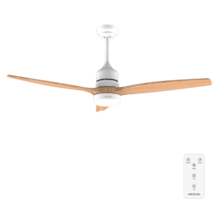 EnergySilence Aero 5275 WhiteWood Ventilatore da soffitto da 40W e 52" con motore DC, telecomando, luce LED a doppia altezza, timer, modalità inverno-estate.