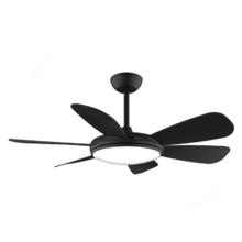 EnergySilence Aero 5200 Black Pro Ventilador de techo de 55 W con motor DC y 52 pulgadas, luz LED, mando a distancia, temporizador, 6 aspas y modo winter-summer.