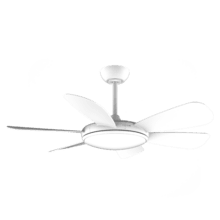 EnergySilence Aero 5200 White Pro Ventilateur de plafond de 36 W et 52” avec moteur DC, lampe LED, télécommande, minuterie, 6 pales et mode Hiver-Été.