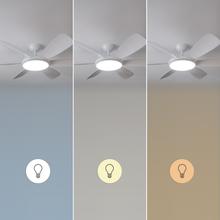 EnergySilence Aero 5200 White Pro Ventilatore da soffitto da 36 W con motore DC e 52 pollici, luce LED, telecomando, timer, 6 pale e modalità inverno-estate.