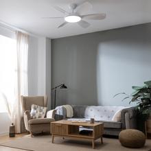 EnergySilence Aero 5200 White Pro Ventilatore da soffitto da 36 W con motore DC e 52 pollici, luce LED, telecomando, timer, 6 pale e modalità inverno-estate.