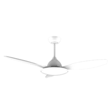 EnergySilence 520 Power White Ventoinha de teto de 48" com motor DC de 36 W, luz LED de 36 W, controlo remoto, temporizador, 6 velocidades e 3 pás.