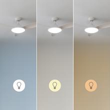 EnergySilence 4800 Light White Ventilatore da soffitto da 35 W con motore DC e 48" con luce LED, telecomando, timer, 6 velocità e 3 pale.