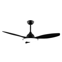 EnergySilence 4800 Light Black Ventoinha de teto de 48" com motor DC de 36 W, luz LED de 36 W, controlo remoto, temporizador, 6 velocidades e 3 pás.