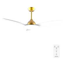 EnergySilence 4800 Light GoldWhite Ventilatore da soffitto da 35 W con motore DC e 48" con luce LED, telecomando, timer, 6 velocità e 3 pale.