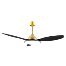 EnergySilence 4800 Light GoldBlack 48" Deckenventilator mit 36 W Gleichstrommotor, 36 W LED-Licht, Fernbedienung, Timer, 6 Geschwindigkeiten und 3 Flügeln.