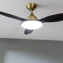 EnergySilence 4800 Light GoldBlack Ventilatore da soffitto da 35 W con motore DC e 48" con luce LED, telecomando, timer, 6 velocità e 3 pale.