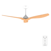 EnergySilence Aero 5200 WhiteWood Ventilatore da soffitto con motore DC da 40W e 52", luce LED da 32W, telecomando, altezza regolabile, timer programmabile, modalità inverno-estate.